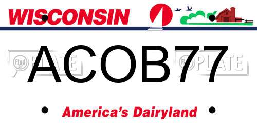 ACOB77 Wisconsin License Plate