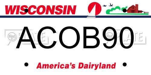 ACOB90 Wisconsin License Plate
