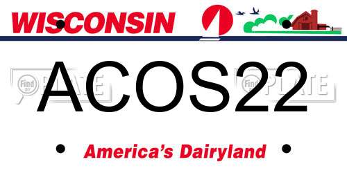ACOS22 Wisconsin License Plate