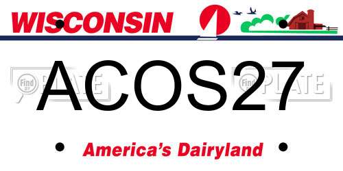 ACOS27 Wisconsin License Plate