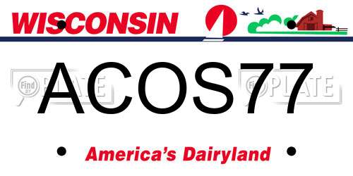 ACOS77 Wisconsin License Plate