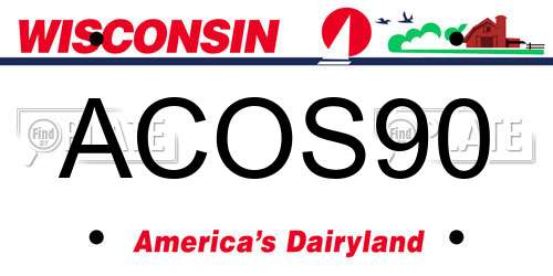 ACOS90 Wisconsin License Plate