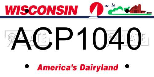 ACP1040 Wisconsin License Plate