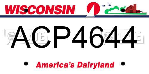 ACP4644 Wisconsin License Plate