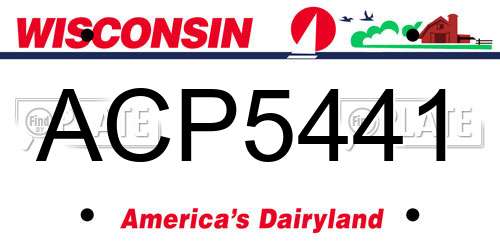 ACP5441 Wisconsin License Plate