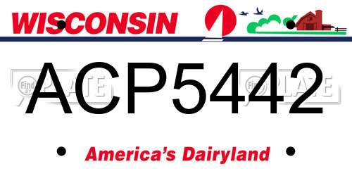 ACP5442 Wisconsin License Plate