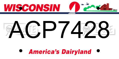 ACP7428 Wisconsin License Plate