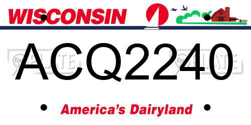 ACQ2240 Wisconsin License Plate