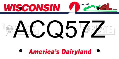 ACQ57Z Wisconsin License Plate