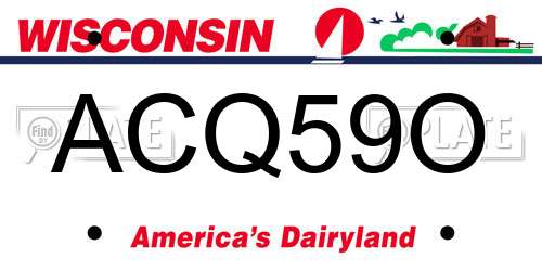 ACQ59O Wisconsin License Plate