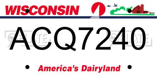 ACQ7240 Wisconsin License Plate