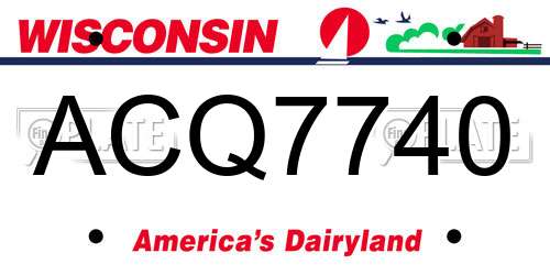 ACQ7740 Wisconsin License Plate