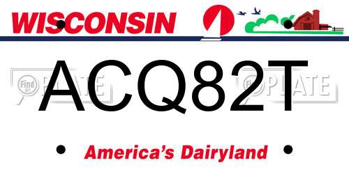 ACQ82T Wisconsin License Plate