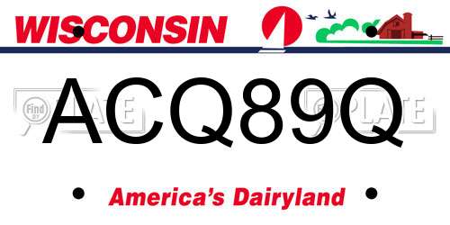 ACQ89Q Wisconsin License Plate