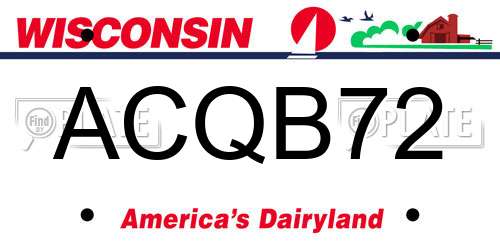 ACQB72 Wisconsin License Plate