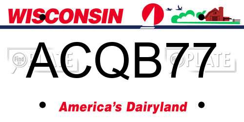 ACQB77 Wisconsin License Plate