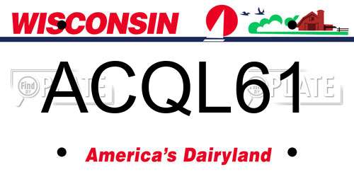 ACQL61 Wisconsin License Plate