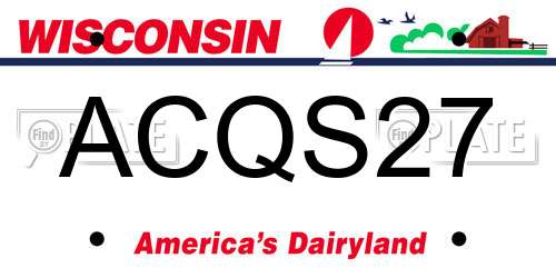 ACQS27 Wisconsin License Plate