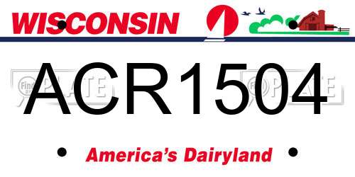 ACR1504 Wisconsin License Plate