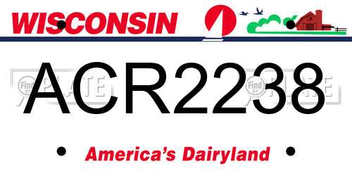 ACR2238 Wisconsin License Plate