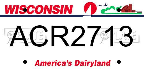 ACR2713 Wisconsin License Plate