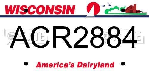 ACR2884 Wisconsin License Plate