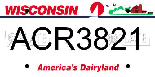 ACR3821 Wisconsin License Plate