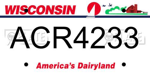 ACR4233 Wisconsin License Plate