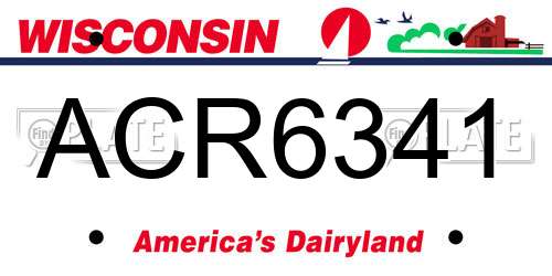 ACR6341 Wisconsin License Plate