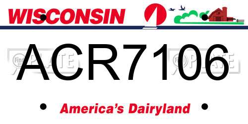 ACR7106 Wisconsin License Plate
