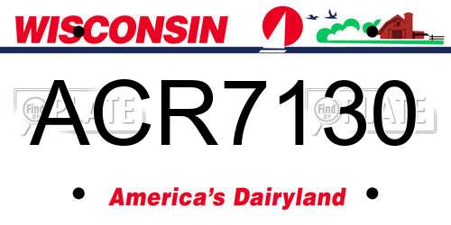 ACR7130 Wisconsin License Plate