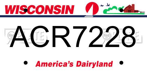 ACR7228 Wisconsin License Plate