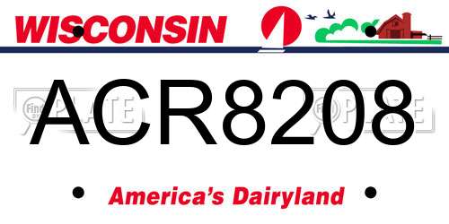 ACR8208 Wisconsin License Plate