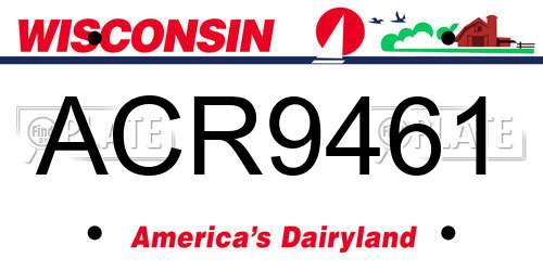 ACR9461 Wisconsin License Plate