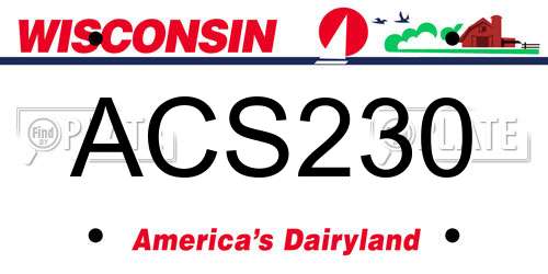 ACS230 Wisconsin License Plate