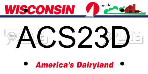 ACS23D Wisconsin License Plate