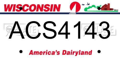 ACS4143 Wisconsin License Plate