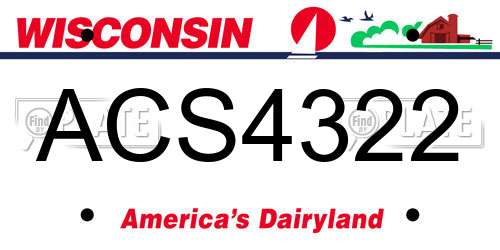 ACS4322 Wisconsin License Plate