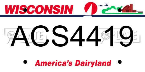 ACS4419 Wisconsin License Plate