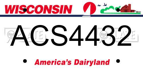 ACS4432 Wisconsin License Plate