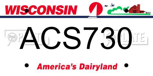ACS730 Wisconsin License Plate
