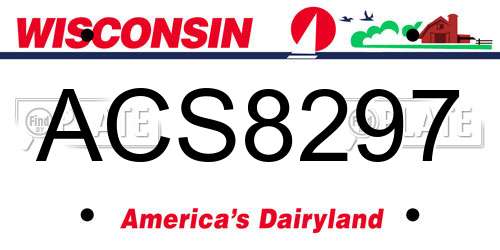 ACS8297 Wisconsin License Plate