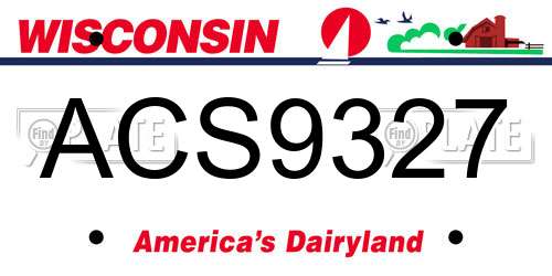 ACS9327 Wisconsin License Plate