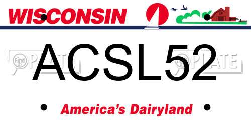ACSL52 Wisconsin License Plate
