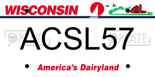 ACSL57 Wisconsin License Plate
