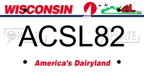 ACSL82 Wisconsin License Plate