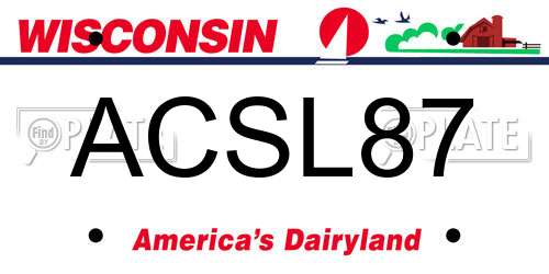ACSL87 Wisconsin License Plate