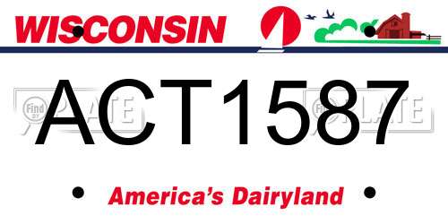 ACT1587 Wisconsin License Plate