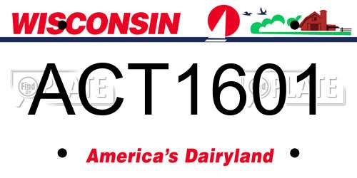 ACT1601 Wisconsin License Plate