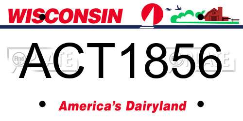 ACT1856 Wisconsin License Plate